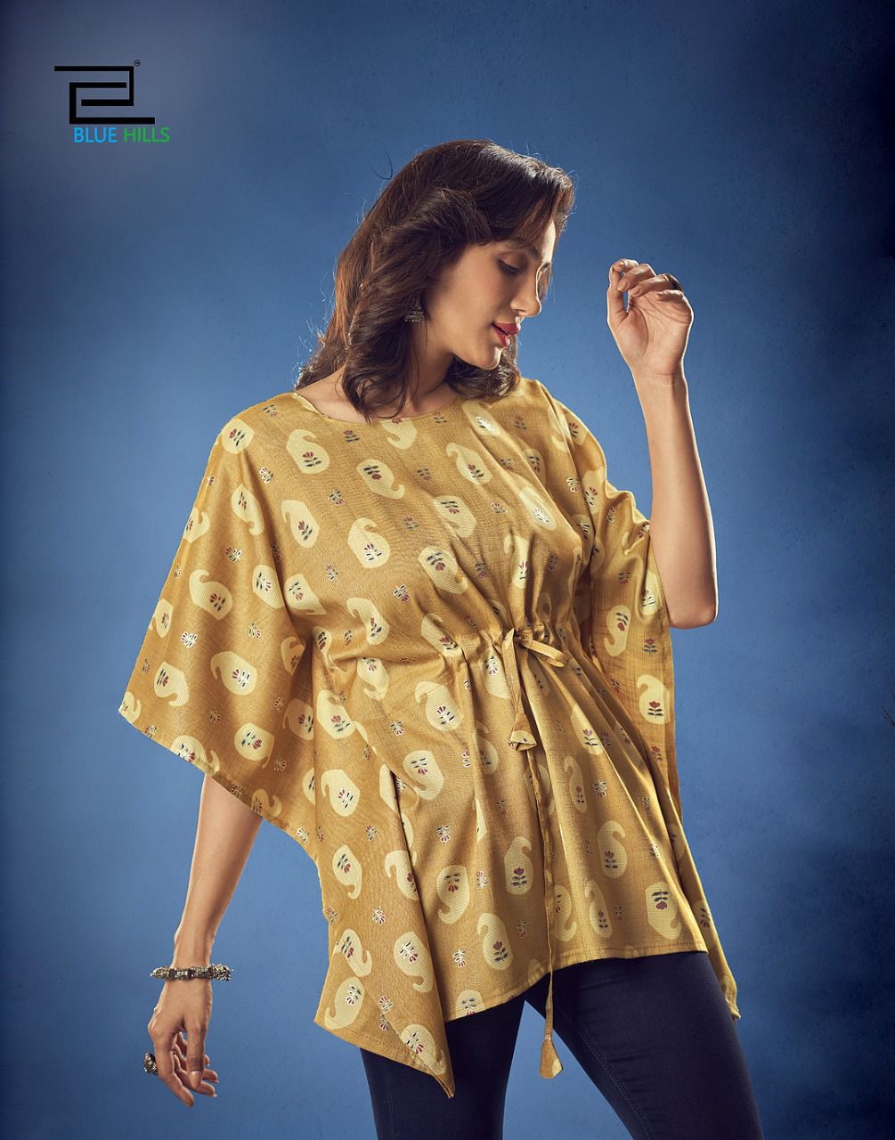 Blue Hills Kaftan 1 Rayon Printed Ethnic Wear Wholesale Kaftan Collection